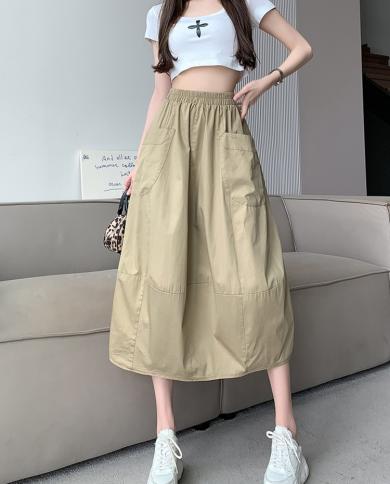 Casual midi skirt with pockets sale