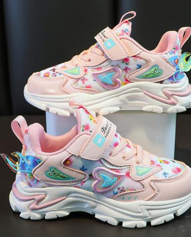 Children Casual Shoes Thick Bottom Mesh Kids Sneakers Princess