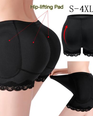 Women Hip Pads Fake Ass Butt Lifter Booties Enhancer Booty Buttocks Control  Lace Panties Waist Trainer Shapewear Body Sh size L Color Skin