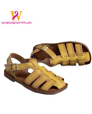 Women Sandals2023summer New Hollow British Style Retro Women