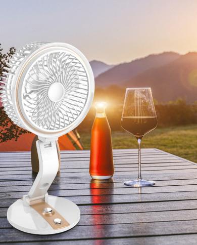 rechargeable electric fan with emergency light