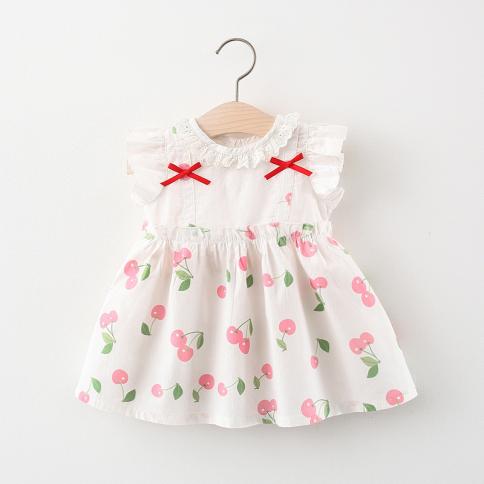 Summer Newborn Baby Girl Clothes 1 Year Birthday Princess Party Dresses Dress For Toddler Girls Baby Clothing Outfit Thi Color Red Kid Size 18M