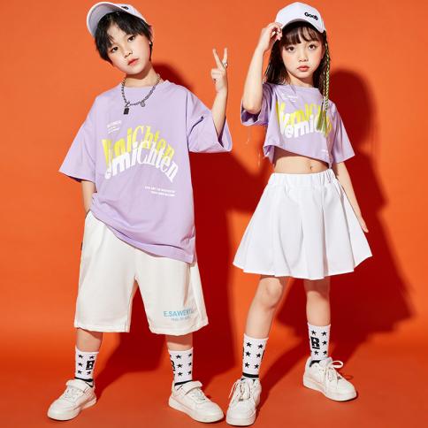 Kids Concert Hip Hop Clothing Oversized T Shirt Tops Summer White