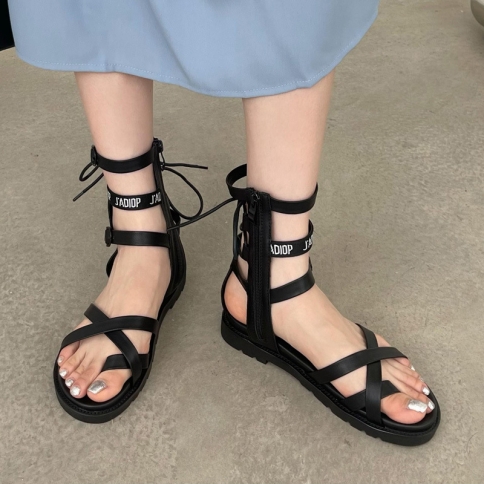 Sandals with zipper on discount top