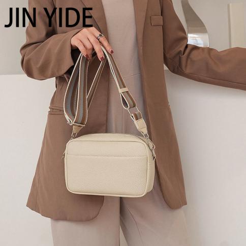 Wide Strap Women Crossbody Bags Solid Classic Ladies Handbags