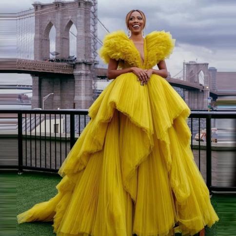 Yellow and gold dress discount