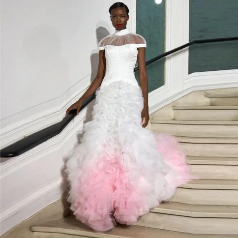 Mock neck evening gown best sale