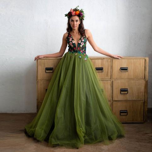 Feather-Detail Prom Dress Selection