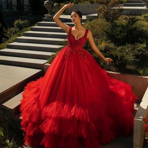 Blood red ball gown top