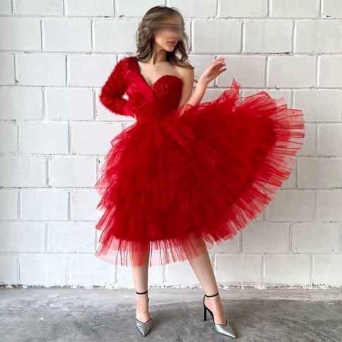 Red tulle hot sale midi dress