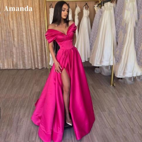 Simple pink sale prom dress