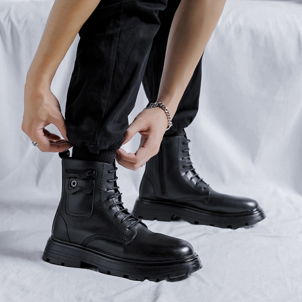 High heel round head martin boots sale