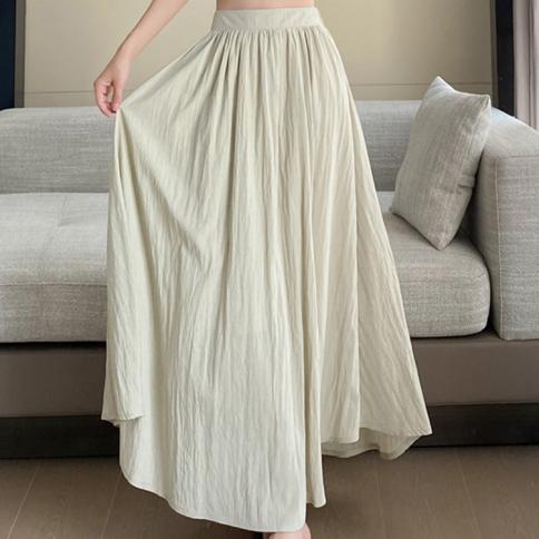 High waisted long pleated maxi skirt online