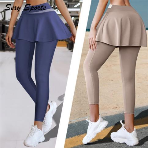 High waisted white deals skirt yoga pants
