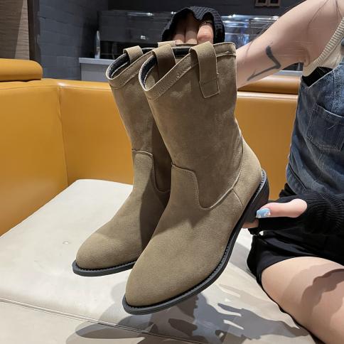 Womens black suede mid calf boots shop