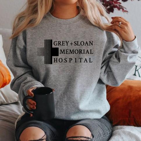 Grey Sloan Memorial Hospital Uni Sweatshirts Greys Anatomy Tv Show Hoodies Streetwear Women Top Casual Pullovers Hood pink pink XXL XXL