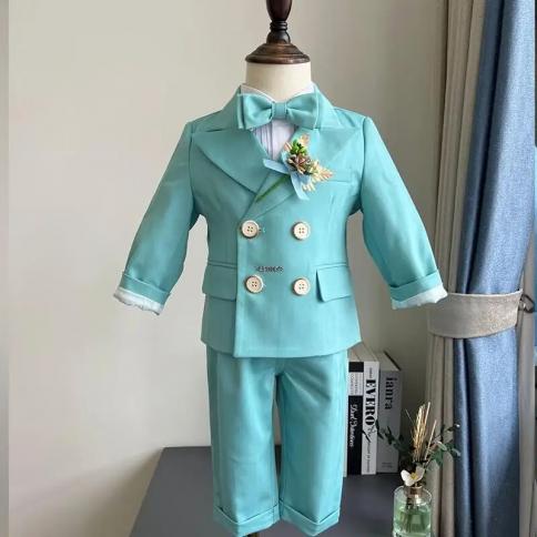 Children Formal Green Wedding Dress Newborn Baby Boys 1 Year