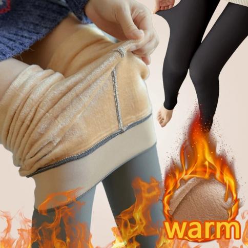 Women Thick Fleece Tights Thermal Stockings Woman Winter Warm