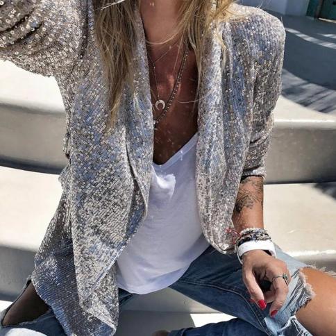 Silver sequin cheap cardigan jacket