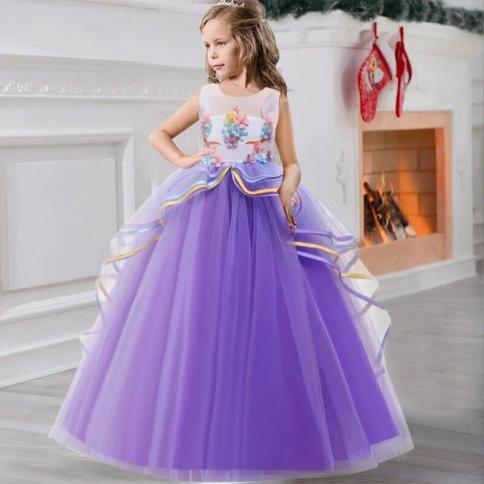 Girls Wedding Formal Dress Elegant Long Prom Dresses For Children Princess  Girls Party Pageant Vbackless Gowns Age For 6 9 9 Style 5 Pink Style 5 Pink