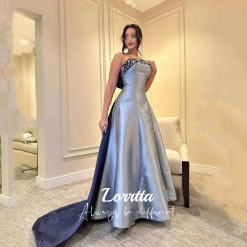 Lorrtta A Line Prom Evening Dresses Formal Strapless Beading Party