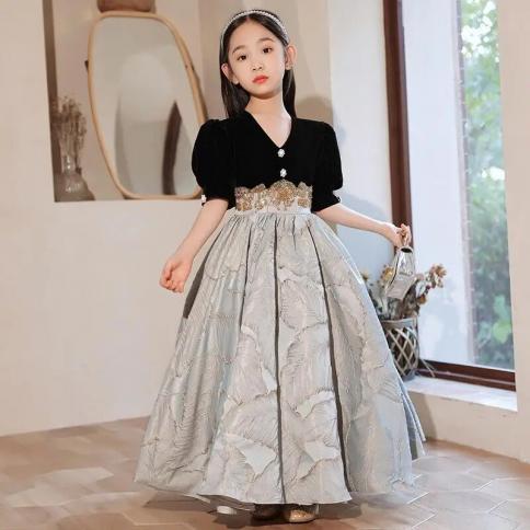 Elegant Evening Dresses Kids Wedding Dress Kids Girl Graduation Robe Prom Dress  Girls Party Dresses Kid Size 2-3Y Color Short dress