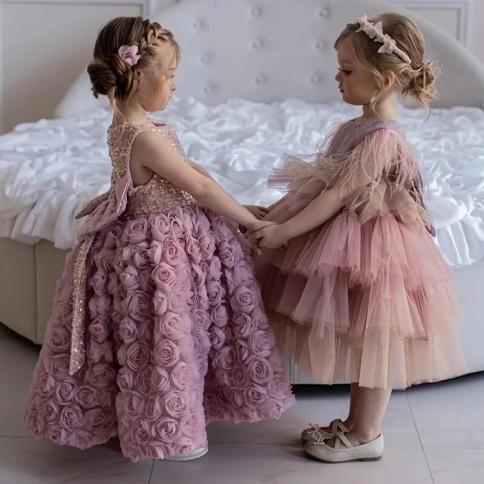 Pink childrens bridesmaid dresses best sale