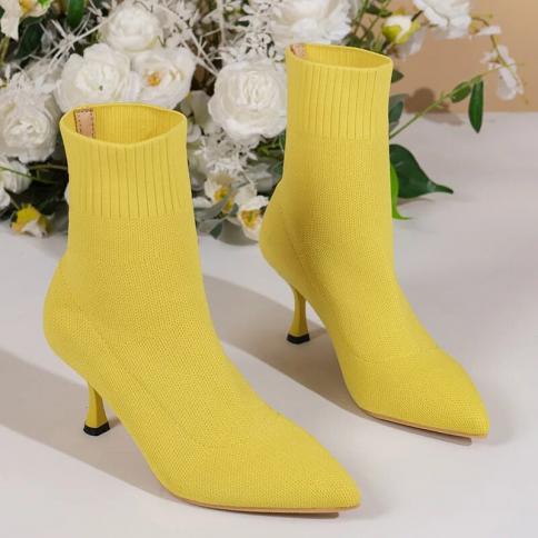 Sock Boots Knitting Stretch Boots High