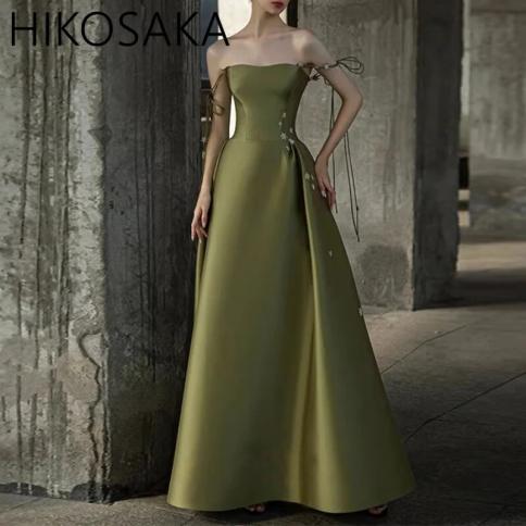 Veaul Prom Dresseselegant Strapless Olive Green Evening Dress Satin Boat Neck Prom Gown Color Green US Size L Veaul Prom Dresseselegant Strapless Olive Green Evening Dress Satin Boat Neck Prom Gown Color Green US Size L