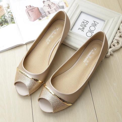 Cute gold flats online