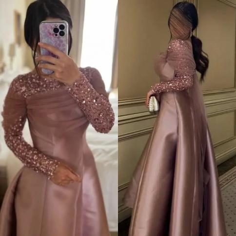 Prom Dresses Intricate Fashion Jewel A Line Satin Beading Formal Occasion Gown Dress Summer Women Robe Soiree Femmes Blue US Size 12