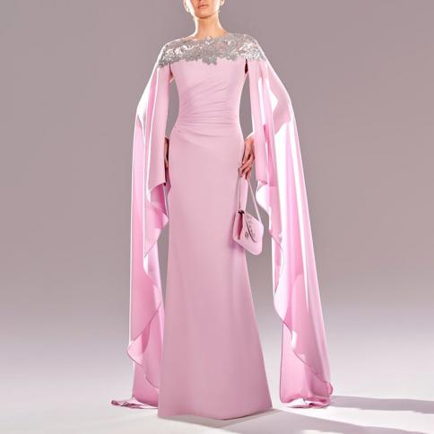 Elegant Long Evening Dresses For Women Boat-neck Floor-length Straight Ruffles Prom Party Gala Special Events Gala Dress Color Burgundy US Size 2 Elegant Long Evening Dresses For Women Boat-neck Floor-length Straight Ruffles Prom Party Gala Special Events Gala Dress Color Burgundy US Size 2