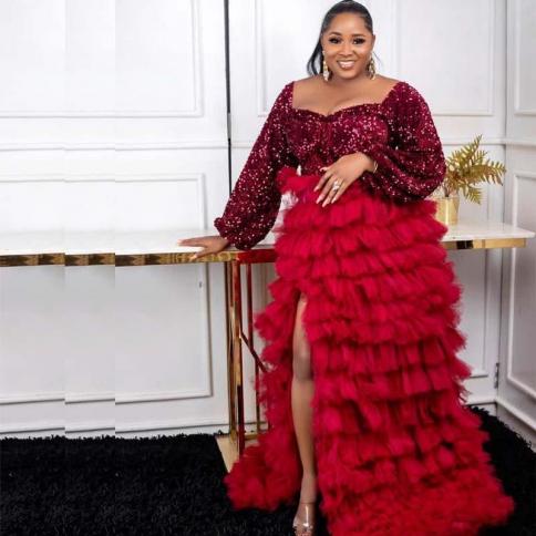 Dark red evening gown cheap