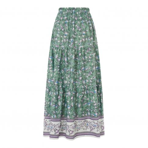 Women A-Line Floral Maxi Skirt 4120