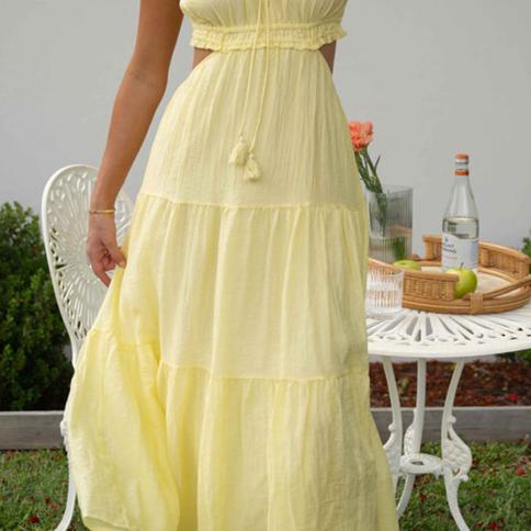 princess polly baby blue dress Sun Yellow Maya Bandage Backless Mini Dress main image 1