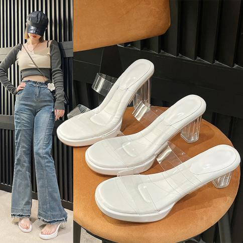 Off white transparent sandals cheap