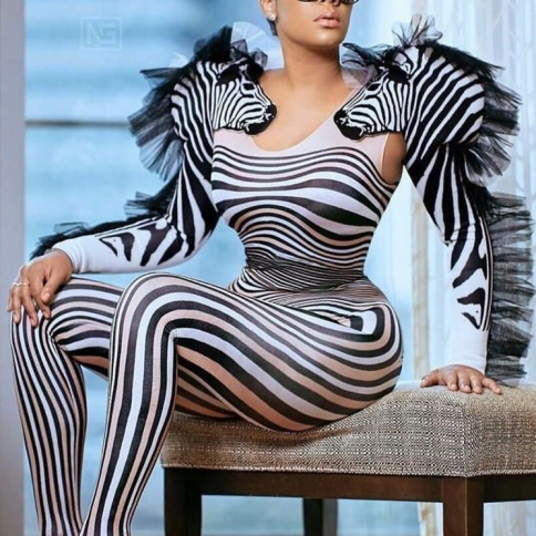 Hot selling Zebra Head Printed Stretch Bodysuit Two piece Performance Suit In Stock Color Black size One size fits all