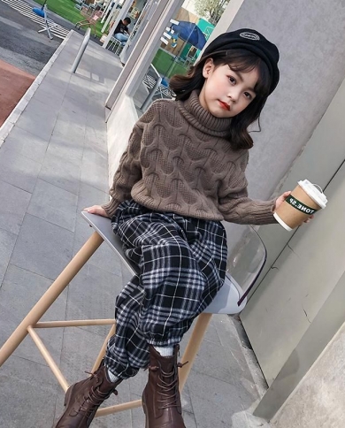 Girls Spring And Autumn Trousers New Casual Loose Plus Velvet