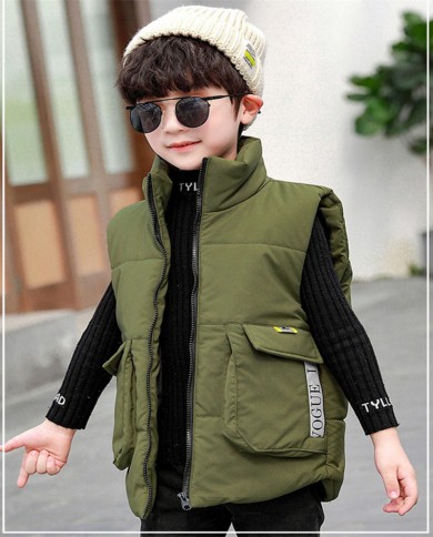New Childrens Thickened Sleeveless Coat Boys Autumn And Winter