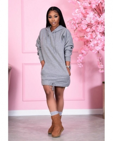 Drawstring cheap hoodie dress