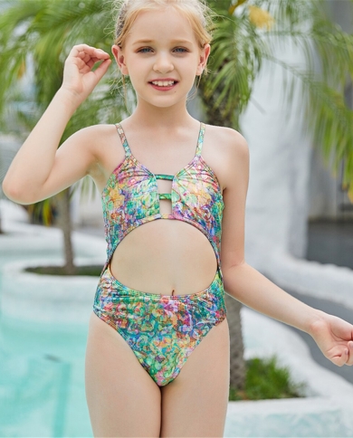Маленькая девочка красивые костюмы для плавания милые купальники с принтом детские  купальники детские цельные костюмы size 160 צֶבַע muilty