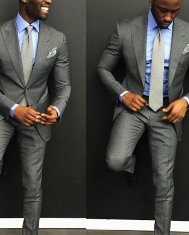 Dark grey business discount suit