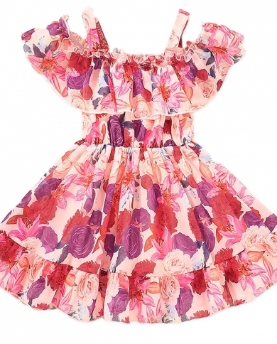 Baby Girsl Summer Chiffon Flower Dresses Toddler Kids Fancy Normal