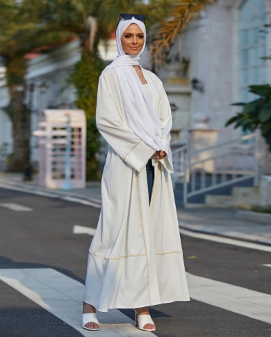 Ramadan Fashion Muslim Opened Abaya Silky Muslim Robes Fashion
