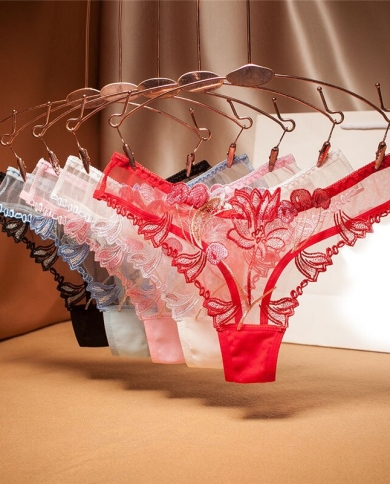 Top Peony Lace Womens Underwear Transparent Panties Ladies