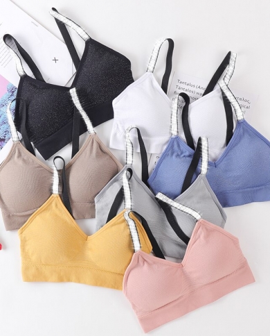 Seamless Bras For Women Solid Push Up Bra Cotton Bralette Brassiere  Comfortable Wireless Underwear V Padded Female Ling Color gray active bra  Bands Size Cup AorB