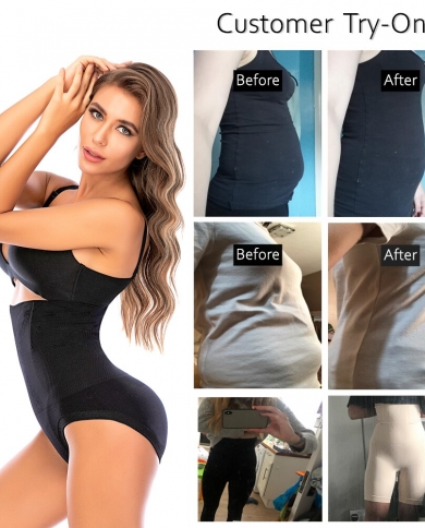 Women High-Rise Tummy Control Shapewear Seamless Bodysuit Butt